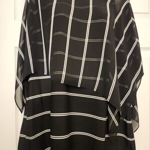 Chico's Black and White Striped Top
